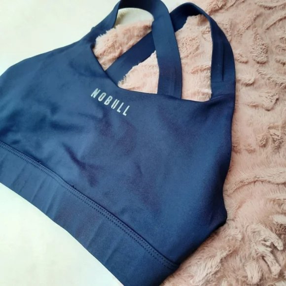 NoBull Pace Sports Bra Cross Back No Bull Training Workout Lounge Small Blue - Picture 13 of 13